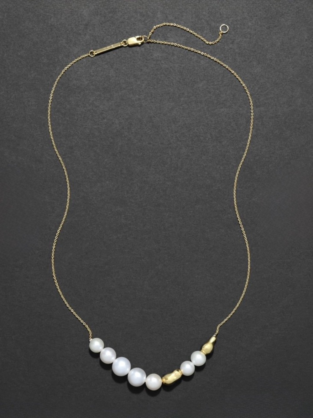 Alexis Bittar Genuine Cultured Pearl Perla Beaded Necklace 14k Gold Plated AU09